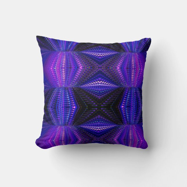 almohada de lanzamiento abstracto de neón azul (Anverso)
