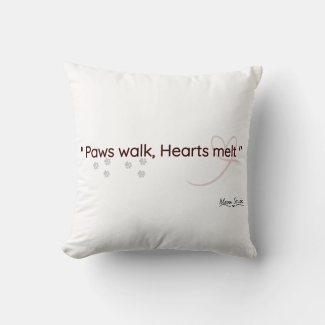 Almohada de lanzamiento acogedora de patas de gato (Anverso)