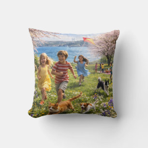 Almohada de lanzamiento Alegría de primavera junto