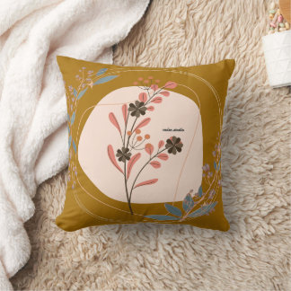 Almohada de lanzamiento Boho Flor silvestre Botáni