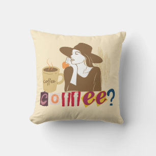 Almohada de lanzamiento Chic amante del café Retro