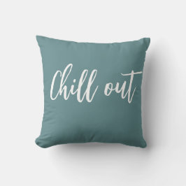 Almohada de lanzamiento Chill Out azul turco blanc
