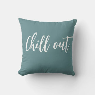 Almohada de lanzamiento Chill Out azul turco blanc