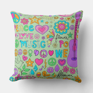 Almohada de lanzamiento colorida Groovy - Hogar y