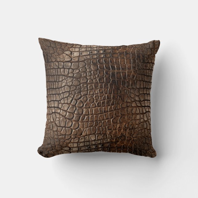 Almohada de lanzamiento con estampado de cocodrilo (Anverso)