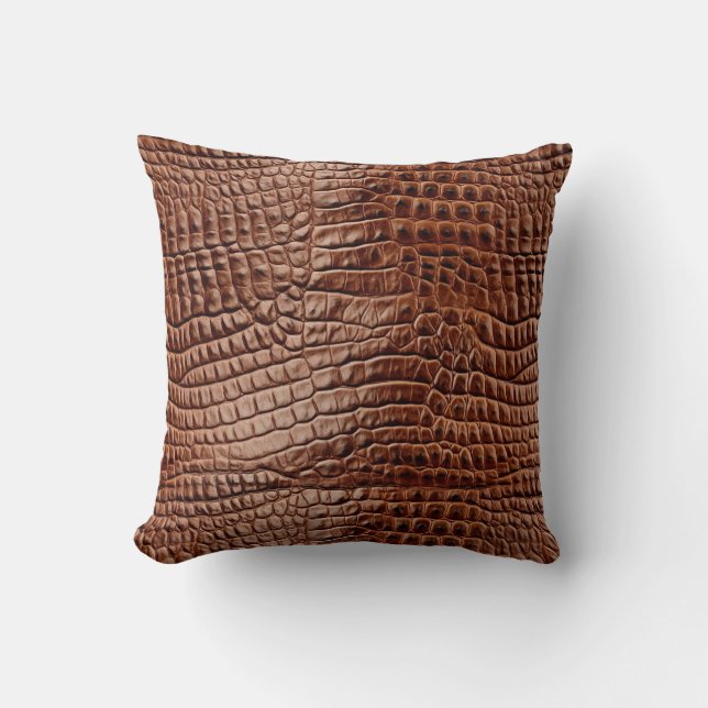 Almohada de lanzamiento con estampado de cocodrilo (Anverso)