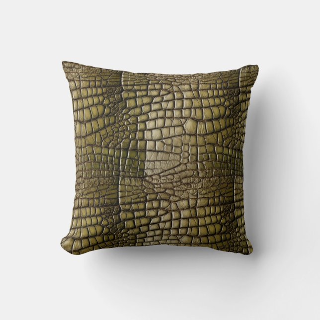 Almohada de lanzamiento con estampado de cocodrilo (Anverso)