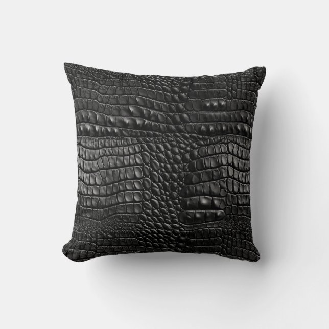 Almohada de lanzamiento con estampado de cocodrilo (Anverso)