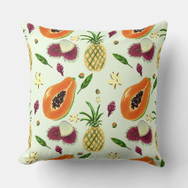 Almohada de lanzamiento con estampado de frutas tr