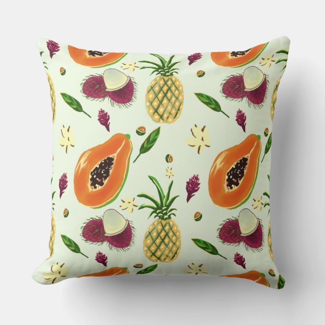 Almohada de lanzamiento con estampado de frutas tr (Anverso)