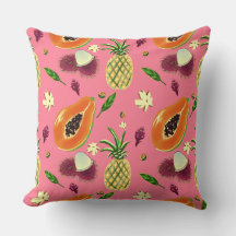 Almohada de lanzamiento con estampado de frutas tr