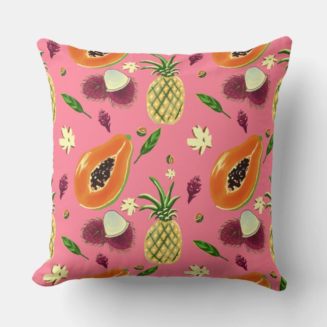 Almohada de lanzamiento con estampado de frutas tr (Anverso)