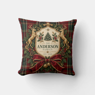 Almohada de lanzamiento con estampado de tartán de