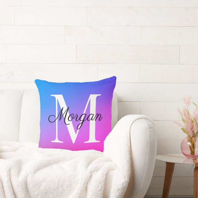 Almohada de lanzamiento con inicial de monograma d (Sofá)