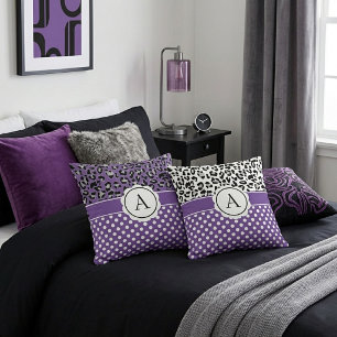 Almohada de lanzamiento con monograma de lunares y