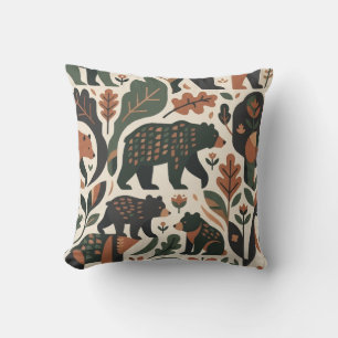 Almohada de lanzamiento con patrón de arte popular