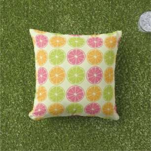 Almohada de lanzamiento con patrón de cítricos par