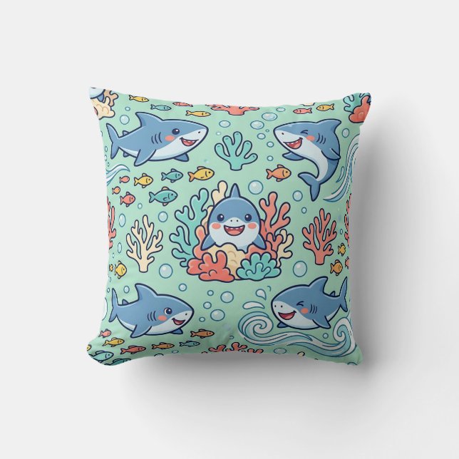 Almohada de lanzamiento con patrón de océano de Ba (Anverso)