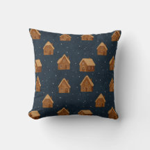 Almohada de lanzamiento con patrón de pueblo inver