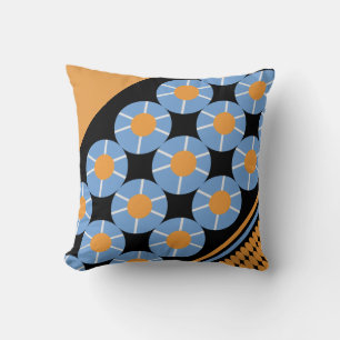 Almohada de lanzamiento con patrón naranja étnico 