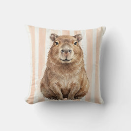 Almohada de lanzamiento con retrato de capibara de