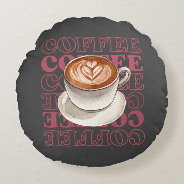 almohada de lanzamiento con temática café (Anverso)