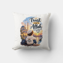 Almohada de lanzamiento Confía en Alá - Decoración
