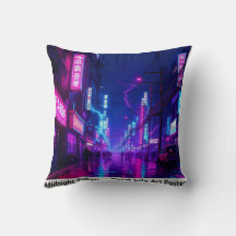 Almohada de lanzamiento Cyberpunk Neon de Tokio a 