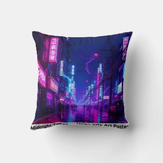 Almohada de lanzamiento Cyberpunk Neon de Tokio a 