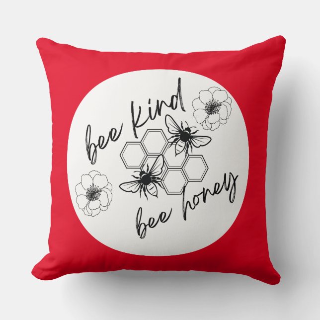 almohada de lanzamiento de abeja miel abeja amable (Anverso)
