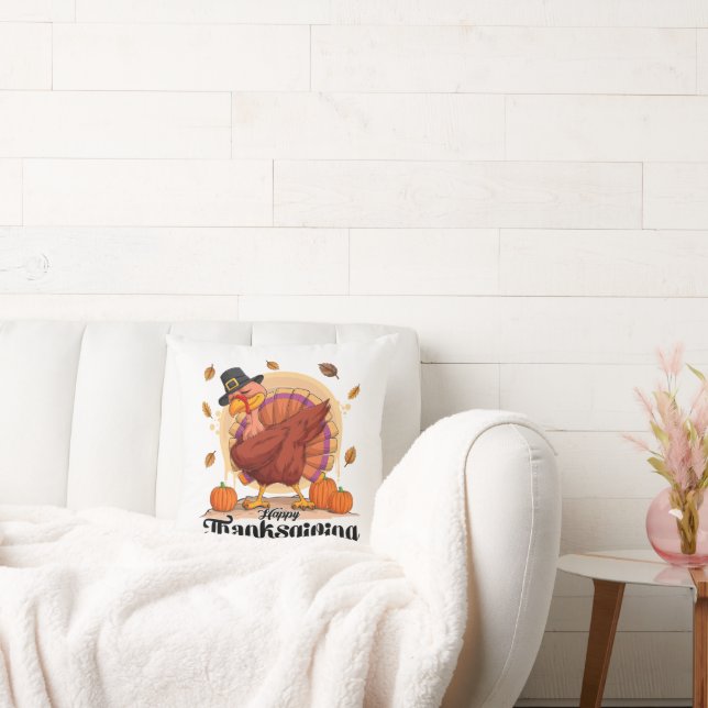 Almohada de lanzamiento de Acción de Gracias feliz (Sofá)