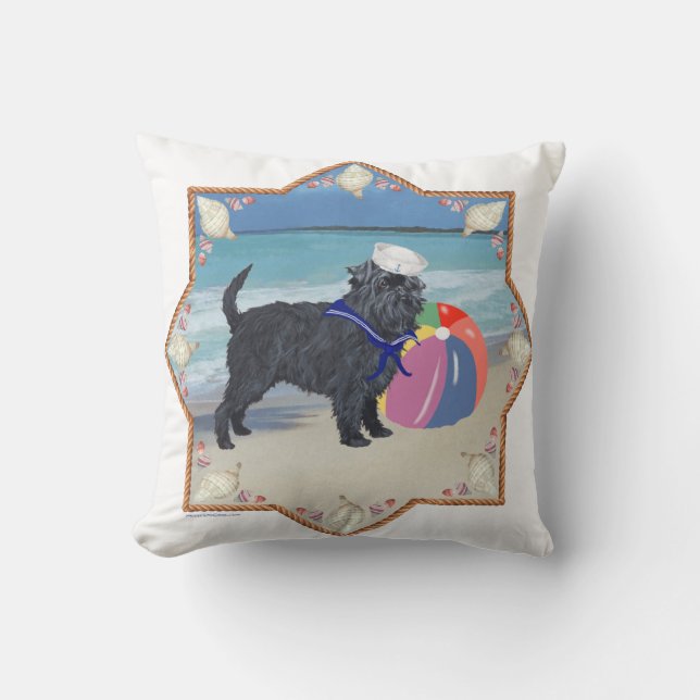 Almohada de lanzamiento de Affenpinscher en la Pla (Anverso)