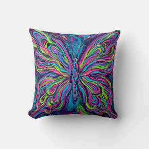 Almohada de lanzamiento de alas de mariposa de neó