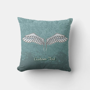 Almohada de lanzamiento de alas gris azul