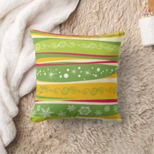 Almohada de lanzamiento de algodón navideña festiv