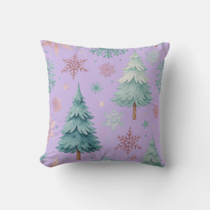 Almohada de lanzamiento de árbol de Navidad y copo