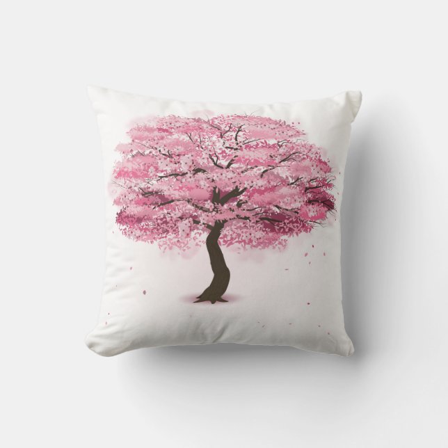 almohada de lanzamiento de árbol sakura (Anverso)