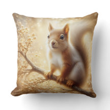 Almohada de lanzamiento de ardilla de bosque dorad