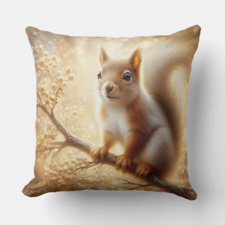 Almohada de lanzamiento de ardilla de bosque dorad