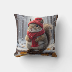 Almohada de lanzamiento de ardilla de invierno