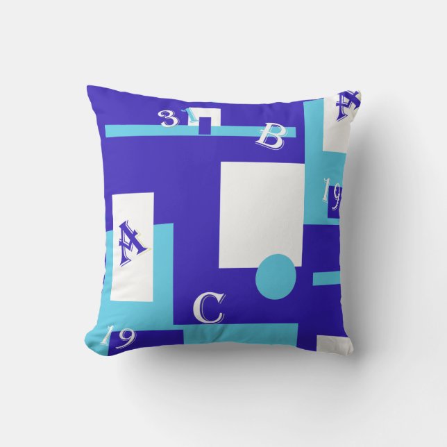 Almohada de lanzamiento de arte abstracto lavanda  (Anverso)