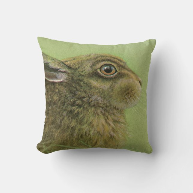 Almohada de lanzamiento de arte de animal de conej (Anverso)