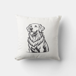 Almohada de lanzamiento de arte de línea de Golden