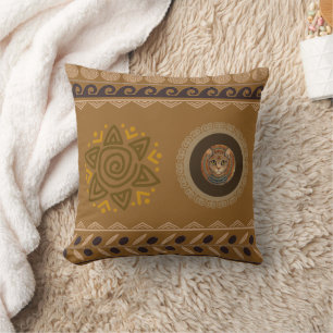 Almohada de lanzamiento de arte de motivo antiguo,
