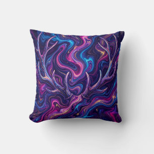 Almohada de lanzamiento de asta de ciervo púrpura 