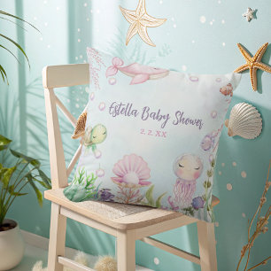 Almohada de lanzamiento de baby shower bajo el mar
