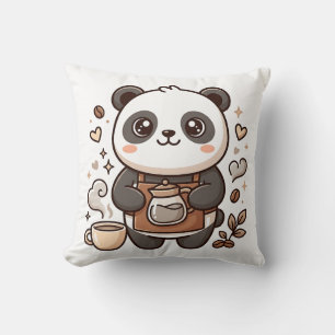 Almohada de lanzamiento de Barista Panda
