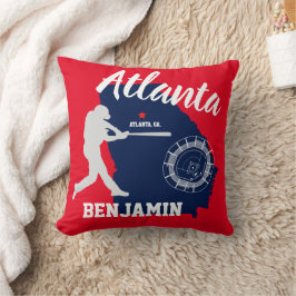 Almohada de lanzamiento de béisbol roja y marina d