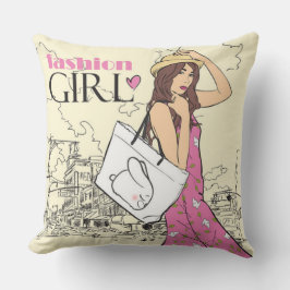 Almohada de lanzamiento de bolsa de niña de moda