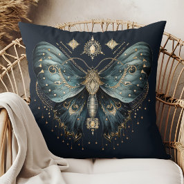 Almohada de lanzamiento de bruja de polilla azul c